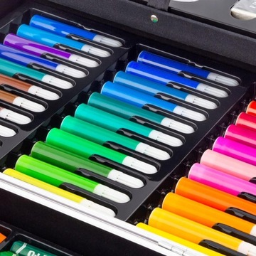 НАБОР РАСКРАСОК ДЛЯ ДЕТЕЙ И ДЕВОЧЕК, ХУДОЖЕСТВЕННЫЙ, ПЛАСТИК + ЧЕМОДАН