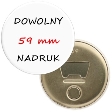 MAGNES OTWIERACZ REKLAMOWY 2 w 1 z dowolnym nadrukiem LOGO FIRMY - 59 mm