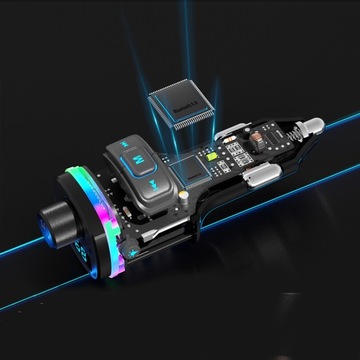 Автомобильный Bluetooth FM-передатчик Зарядное устройство FAST PD 23 Вт QC3.0 USB-C LED