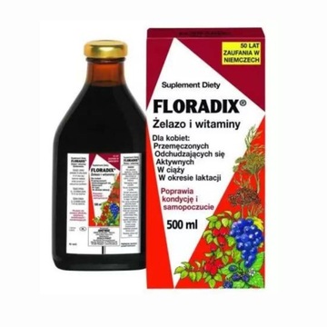 Floradix żelazo i witaminy odżywczy tonik 500 ml
