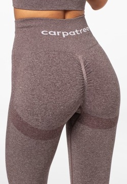 LEGGINSY BRĄZOWE BEZSZWOWE FITNESS CARPATREE - S