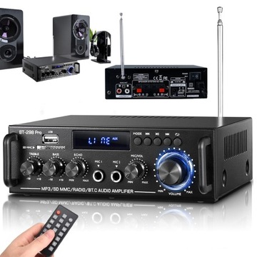 WZMACNIACZ STEREO HIFI 50 W + 50 W KANAŁ 2.0 BLUETOOTH 5.0 ODTWARZACZ AUDIO