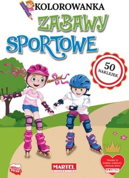 KOLOROWANKA z naklejkami ZABAWY SPORTOWE, 16str.A4