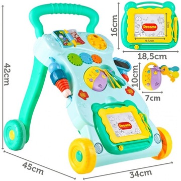 ИНТЕРАКТИВНАЯ ХОДУНКА PUSH RIDE 3 в 1 РУЧНАЯ ЭКРАННАЯ ДОСКА МОНТЕССОРИ ЗВУКИ