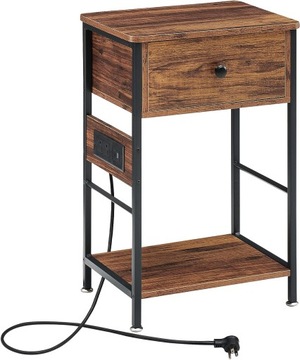 Wąski stolik nocny z gniazdkami i portami USB 40*30*60 CM stolik nocny