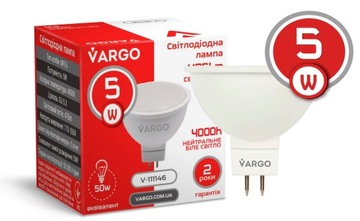 LED Żarówka VARGO MR16 5W 4000K 230V (V-111146)