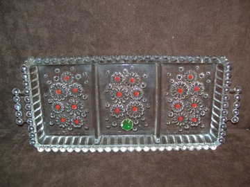 ВИНТАЖНЫЙ СТЕКЛЯННЫЙ ПОДДОН - ТОЛСТОЕ СТЕКЛО