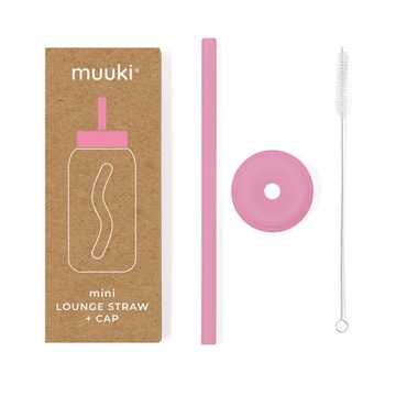 MUUKI słomka do butelek Mini Lounge Straw+CAP FLAMINGO PINK 500ml