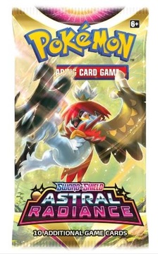 Коллекционные карточки Pokemon Astral Radiance с сумкой из 10 штук Пикачу