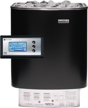 Piec do sauny Narvi NME 9 kW sterownik kamienie CZARNY
