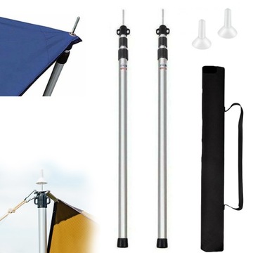 PRĘTY NAMIOTOWE REGULOWANE DRĄŻKI NAMIOTOWE ZE STOPU ALUMINIUM 90-230CM ×2