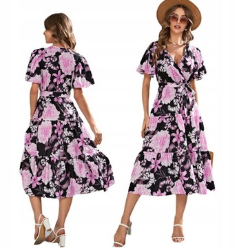 ELEGANCKA SUKIENKA VINTAGE SUKNIA WZORY S/2XL