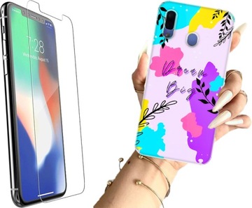 ETUI NA TELEFON SAMSUNG GALAXY A40 RÓŻNE WZORY KWIATOWE LATO +SZKŁO