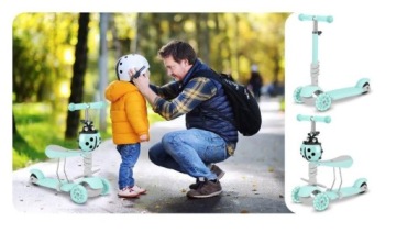 СИНИЙ САМОКАТ 3в1 BIEDRONKA ДЛЯ ДЕТЕЙ, 3 КОЛЕСА СИНИЙ