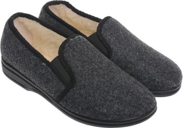 Теплые бамбуковые тапочки шерстяные изолированные графит40