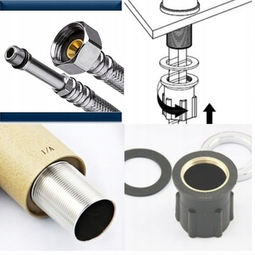 BATERIA UMYWALKOWA CUBIC LOFT - KASKADA WODOSPAD WYSOKA CHROM KVADRATO