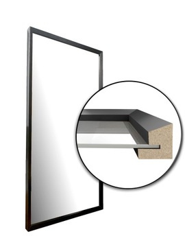 Lustro wąska kasetonowa rama MDF 100x60 czarne