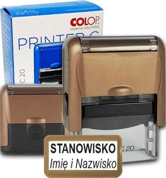 PIECZĄTKA COLOP C20 DO 4 LINII FIRMOWA IMIENNA BIUROWA PROJEKT + GUMKA