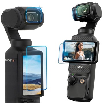 Szkło Hartowane 9H Na Obiektyw i Ekran do DJI OSMO POCKET 3 Osłona 2szt.