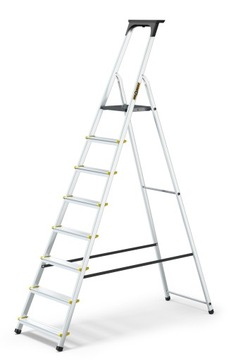DRABINA ALUMINIOWA HOME Z POŁKĄ 8-STOPNIOWA NOŚNOŚĆ 125 KG