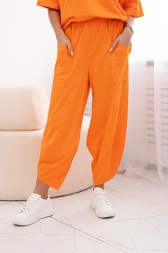 Komplet bawełniany bluzka + spodnie pomarańczowy