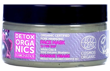 MASKA DO TWARZY NA ROZSZERZONE PORY Z GLINKĄ I BORÓWKĄ DETOX ORGANICS