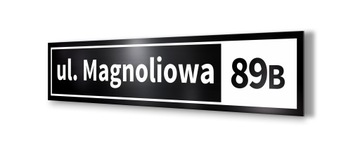 Tabliczka tablica ADRESOWA CZARNA B2 Nr domu 12x60