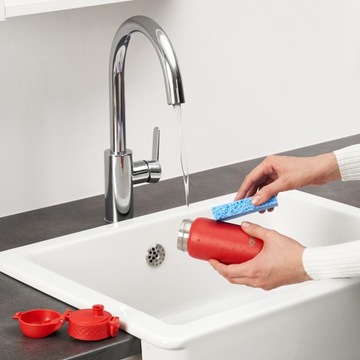 Красная стальная бутылка, элегантная бутылка для воды для школьного офиса ION8 0,4 л