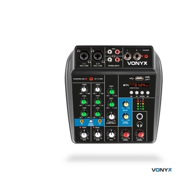 Аналоговый аудиомикшер VMM100 с USB/BT Vonyx