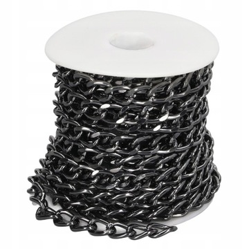 Aluminiowy łańcuszek 5 metrów czarny DIY Making