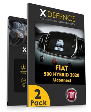 2w1 SZKŁO OCHRONNE NA NAWIGACJĘ EKRAN DO FIAT 500 HYBRID 2020 UCONNECT