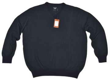 STATE OF ART sweter v-neck duży serek bawełna 3XL