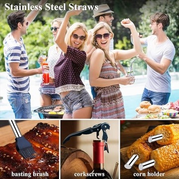 РОМАНТИК Набор инструментов для гриля из нержавеющей стали, 26 шт, серебро