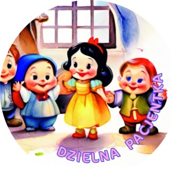 Naklejki motywacyjne dzielna pacjentka DUŻE 5 cm dla dziewczynek 100 szt.