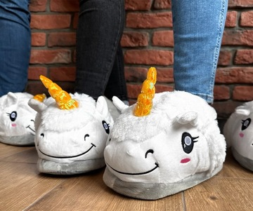 ТАПОЧКИ ЖЕНСКИЕ МЯГКИЕ ТЕПЛЫЕ ОДИНОРОГ ONESIZE ПЛЮШ