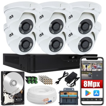 Zestaw do monitoringu 6 kamer 8Mpx 4K UHD