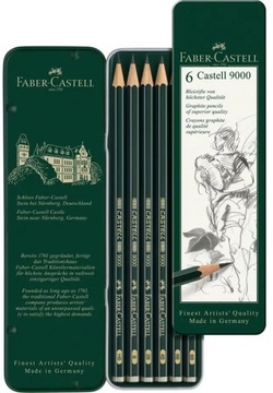 Ołówki do szkicowania ołówek 9000 Art 6 SZTUK HB-8B FABER-CASTELL ZESTAW