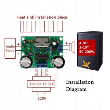 2x В 100 Вт аудиоусилитель TDA7293