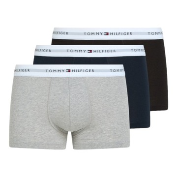 TOMMY HILFIGER BOKSERKI MĘSKIE MAJTKI 3P TRUNK WIELOKOLOROWE r.M
