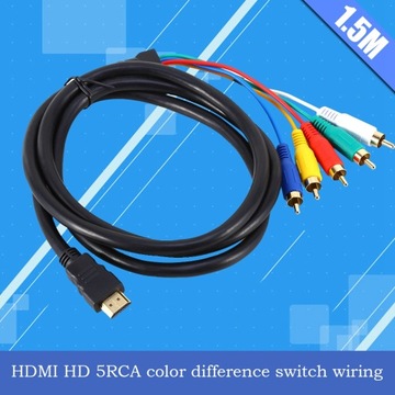 0,5 м 5 футов HD 1080P HDMI «папа» на 3 RCA AV-аудио-видео конвертерный кабель Ada Cord
