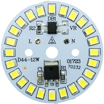 MODUŁ LED 12W 1150lm BIAŁY 44mm dioda pod 230V SMD