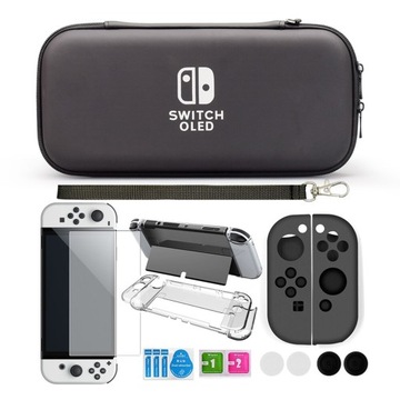 NINTENDO SWITCH OLED POKROWIEC FUTERAŁ ETUI OCHRONNE WZMOCNIONE CASE ZESTAW