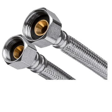 WĘŻYK WĄŻ PRZYŁĄCZENIOWY GW 1/2''x 3/8'' GW 20 CM W OPLOTOCIE INOX SOLIDNY