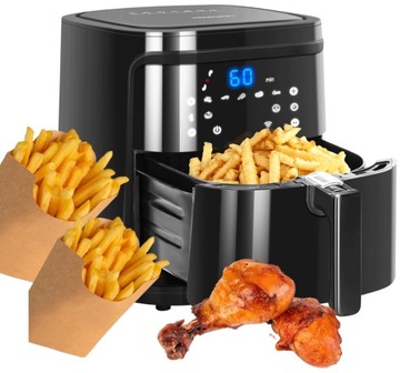 FRYTKOWNICA 7L BEZTŁUSZCZOWA MOCNA 1900W AIR FRYER FRYTOWNICA MIĘSO HIT !!!