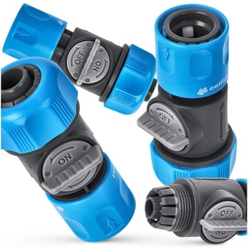 Быстроразъемный соединитель Cellfast IDEAL с клапаном ВКЛ-ВЫКЛ для шланга | Соединитель шланга 3/4 дюйма