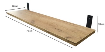 Półka wisząca Breto ścienna loft 70x20 CRAFT ZŁOTY