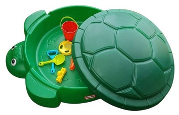 LITTLE TIKES ZIELONA PIASKOWNICA OGRODOWA Z POKRYWĄ ŻÓŁW 2 SIEDZISKA 1+