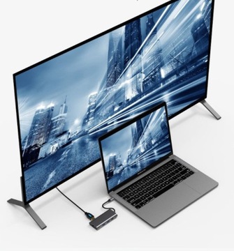 АДАПТЕР-концентратор USB-C 9IN1 HDMI 4K USB 3.0 SD Ethernet для Macbook M1 M2 M3