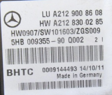 MERCEDES TŘÍDA E W212 PANEL KLIMATIZACE VENTILACE A2129008608