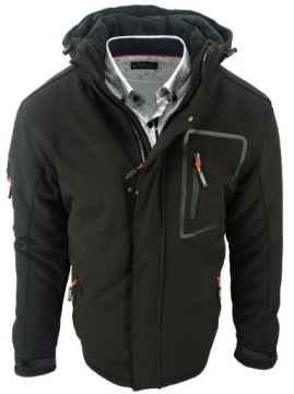 КУРТКА МУЖСКАЯ ЗИМНЯЯ СОФТШЕЛЛ ЧЕРНАЯ CAN734 XXXL